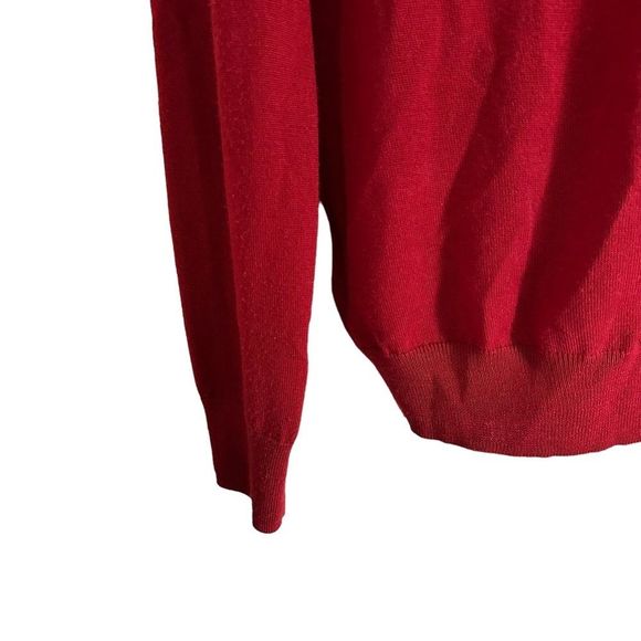 Polo Ralph Lauren Red Merino Wool V-neck Sweater - Medium - Picture 4 of 8